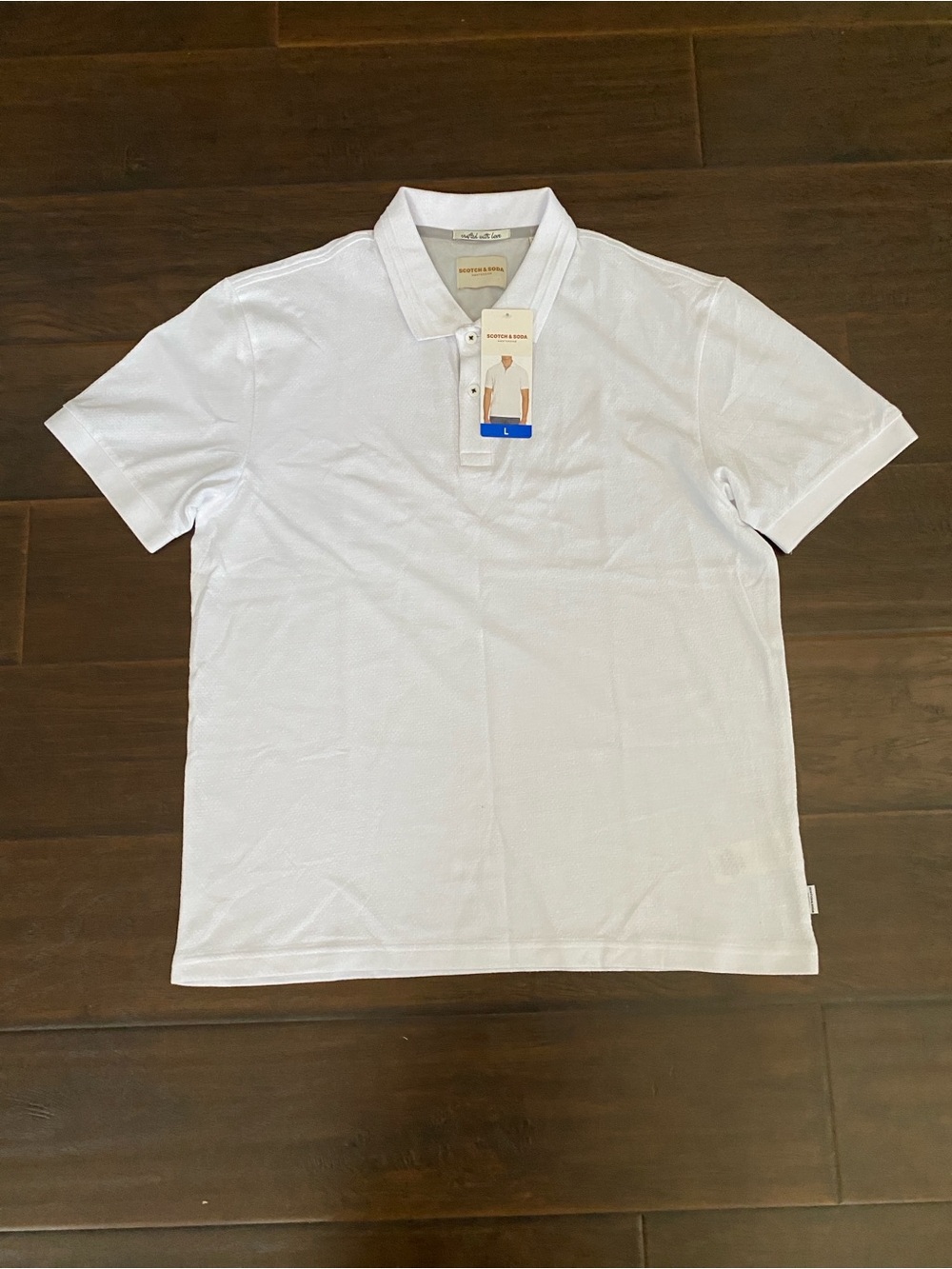 New with tag Scotch & Soda white polo shirt men’s size L